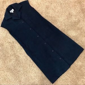 EUC Vintage Samuel Robert Navy Blue Ultra Suede Sleeveless Dress w/Pockets, Sz 4